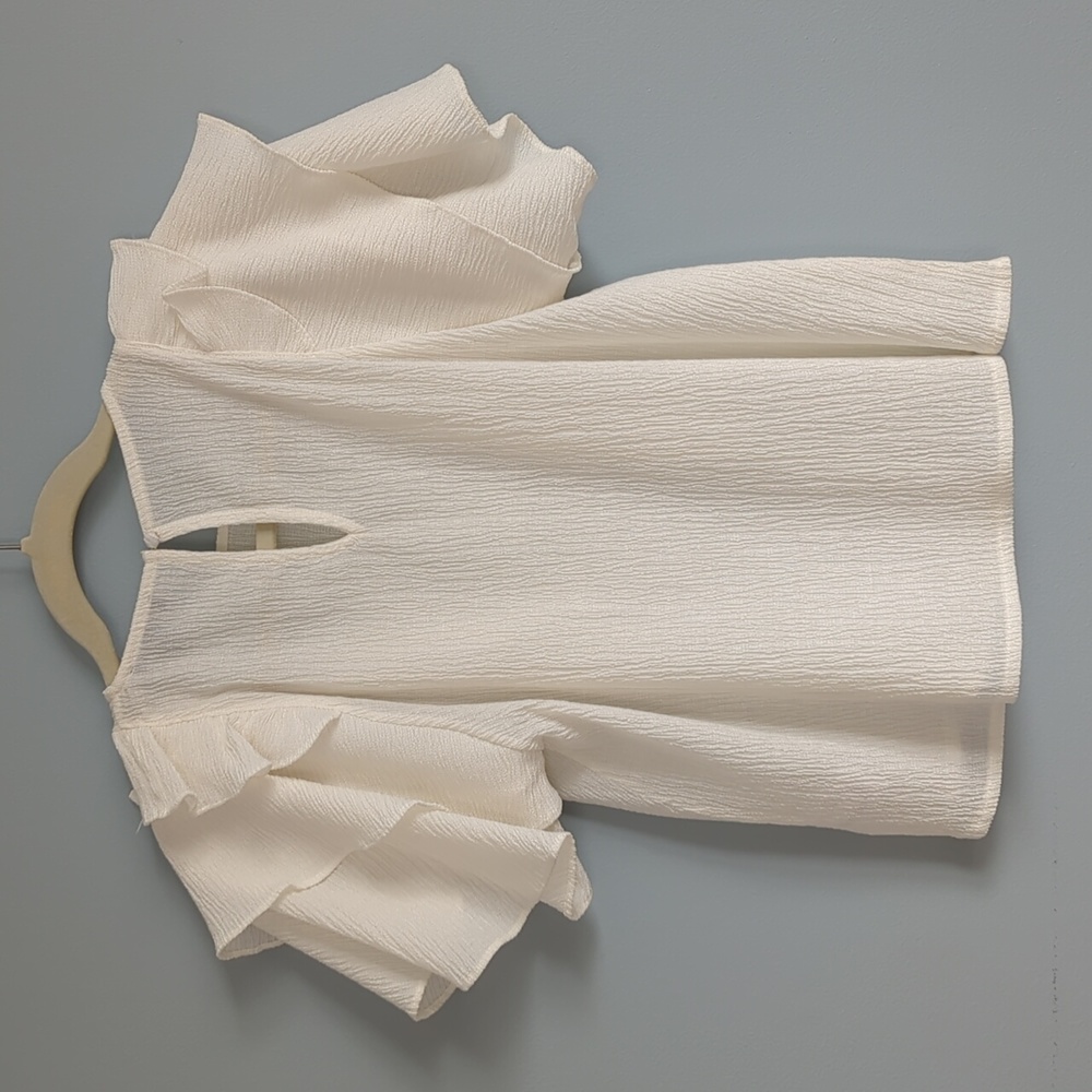 Express Textured Ruffle Sleeve Blouse - Picture 3 of 3